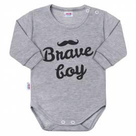 Kojenecké body s dlouhým rukávem New Baby Brave boy šedé