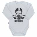 Body s potiskem New Baby Moto baby šedé