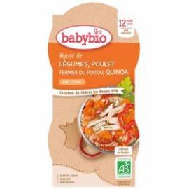 BABYBIO Menu zelenina s kuracím mäsom a quinoa (2x 200 g)