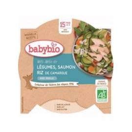 BABYBIO Menu zelenina s lososom a ryžou (260 g)