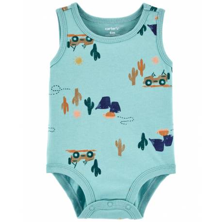 CARTER'S Body bez rukávov Blue Jeep chlapec 12m