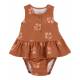 CARTER'S Body bez rukávov s volánom Brown Flowers dievča 3m