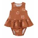 CARTER'S Body bez rukávov s volánom Brown Flowers dievča 3m