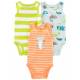 CARTER'S Body bez rukávov Stripes Animals chlapec 3ks 12m