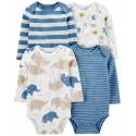 CARTER'S Body dlhý rukáv Blue Animals chlapec 4ks NB/ veľ. 56