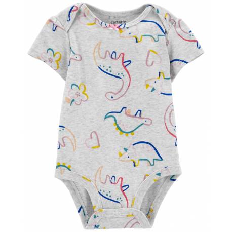 CARTER'S Body krátky rukáv Grey Dino dievča 18m