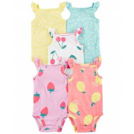 CARTER'S Body na ramienka Dots Fruit dievča 5ks 24m