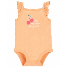 CARTER'S Body na ramienka Orange Cherry dievča 12m