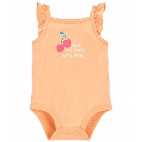 CARTER'S Body na ramienka Orange Cherry dievča 12m