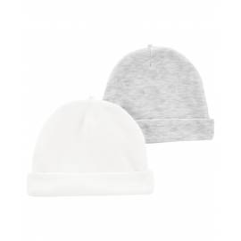 CARTER'S Čiapka White & Grey neutrál 2ks 0-3m