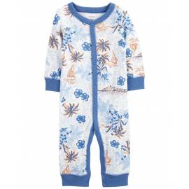 CARTER'S Overal bez nožičiek na cvoky Sleep&Play Blue Palm chlapec 3m