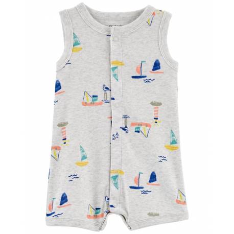 CARTER'S Overal letný Grey Boats chlapec 6m