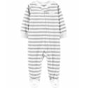 CARTER'S Overal na zips fleece Sleep&Play Grey&White Stripes neutrál PRE