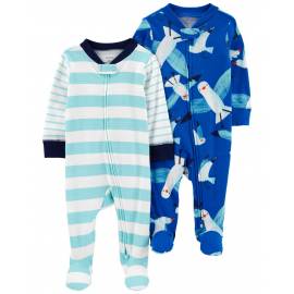 CARTER'S Overal na zips Sleep & Play Blue Seagull chlapec 2ks NB/ veľ. 56