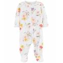 CARTER'S Overal na zips Sleep&Play White Flowers dievča NB/veľ. 56