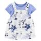 CARTER'S Set 2dielny body kr. rukáv, šaty na traky Blue Floral dievča 12m