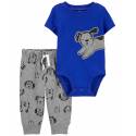 CARTER'S Set 2dielny body kr. rukáv, tepláky Blue Dog chlapec 12m