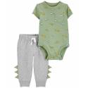 CARTER'S Set 2dielny body kr. rukáv, tepláky Green Dino chlapec 12m