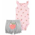 CARTER'S Set 2dielny body na ramienka, kraťasy Pink Peach dievča 18m