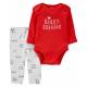 CARTER'S Set 2dielny tepláky, body dl. rukáv Red Words chlapec 3m