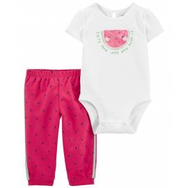 CARTER'S Set 2dielny tepláky, body kr. rukáv Pink Watermelon dievča NB/ veľ. 56