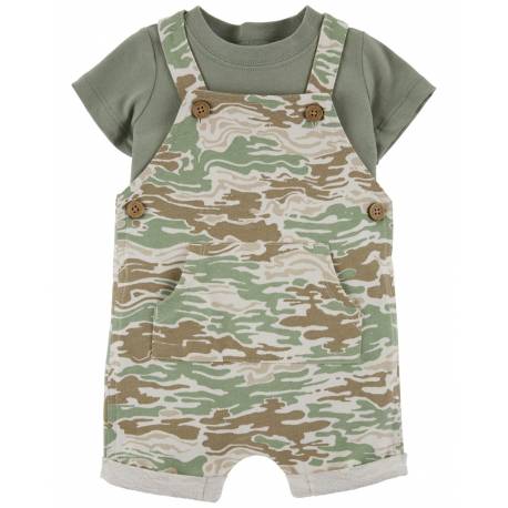 CARTER'S Set 2dielny tričko kr. rukáv, kraťasy na traky Green Camo chlapec 3m