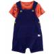 CARTER'S Set 2dielny tričko kr. rukáv, kraťasy na traky Navy Orange chlapec 12m