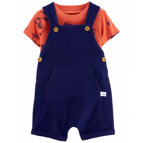 CARTER'S Set 2dielny tričko kr. rukáv, kraťasy na traky Navy Orange chlapec 18m