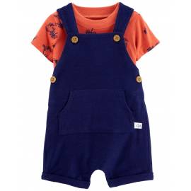 CARTER'S Set 2dielny tričko kr. rukáv, kraťasy na traky Navy Orange chlapec 3m