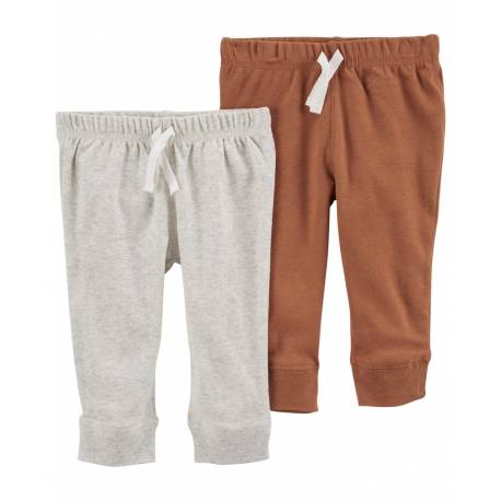 CARTER'S Tepláky Grey&Brown neutrál LBB 2ks 3m