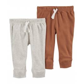 CARTER'S Tepláky Grey&Brown neutrál LBB 2ks 6m