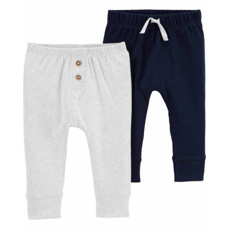 CARTER'S Tepláky Grey&Navy chlapec LBB 2ks 12m