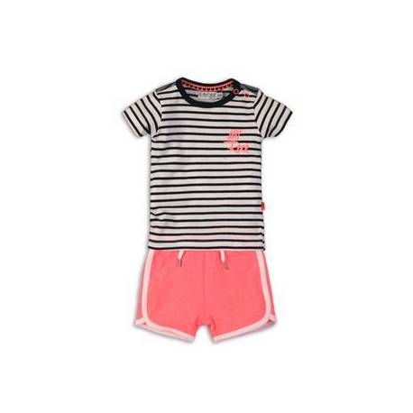 DIRKJE Set 2dielny C-SO JOYFUL LETS ROCK 62 White/Black-Pink