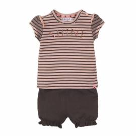 DIRKJE Set 2dielny kr. nohavice 68 Smokey Pink+Stripe+Smokey Grey