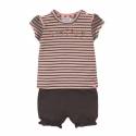 DIRKJE Set 2dielny kr. nohavice 68 Smokey Pink+Stripe+Smokey Grey