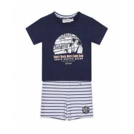 DIRKJE Set 2dielny kr. nohavice 74 Navy+White+Stripe