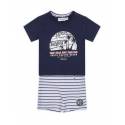 DIRKJE Set 2dielny kr. nohavice 74 Navy+White+Stripe