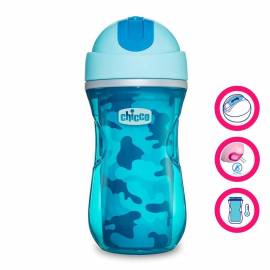 CHICCO Hrnček Sport termo so slamkou 266 ml modrý 14m+